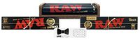 RAW Black Inside Out King Size Rolling Papers, Black King Size Slim Rolling Papers, 110mm Adjustable 2 Way Roller, with Hippie Butler Grinder Card- 4 Item Bundle