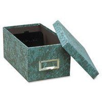 Card File, w/Lid, 1000 Card Capacity, 6"x9", Agate Green, Sold as 1 Each
