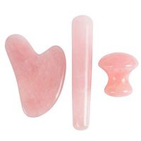 Natural Powder Crystal Massage,Rose Quartz Massage Thin Face, Scrapping Beauty and Firming Skin Massage Stick Mushroom Shape Gua Sha