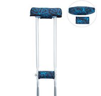 Crutch Pads Underarm Pad for Crutch with Crutch Hand Grip Covers Fits Most Standard Sized Crutches, Comfortable Crutch Accessories Underarm Pad and Hand Grips Cover to Relieve Pressure (Blue Geometry)