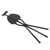 Old Man Crutch Parts Foldable Crutch with Seat 3 Legs Handle Cane Walking Stick Unisex for Elderly Household, Black