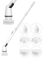 Ohuhu Electric Spin Scrubber, Rechargeable Cordless Shower Scrubber Bathroom Cleaning Supplies, Power Tub & Tile Scrubber Baseboard Cleaner Tool with 6 Replaceable Cleaning Scrubber Brush Heads