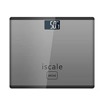 lightclub Power On/Off Battery Operated Back Up Mini Electronic Digital Weight Scale Tempered Glass LED Display Body Fat Scale Weight Scale Body Analyser Grey
