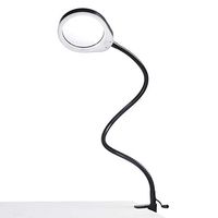 Holulo Desktop Magnifying Glass 48 LED 10X Magnifying Lamp Lighted Magnifier with Stand & Clamp,Daylight Adjustable Clip-on Flexible Craft for Reading, Hobbies,Low Vision,Task Crafts or Workbench