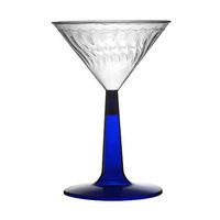 Flairware Stem Rippled Disposable Plastic 6 oz. Martini Glass (144/Case) Color: Blue