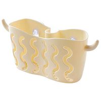 Suction Brush Sink Caddy, Stainless Steel Sink Organization Suction Basket for Sponges, Scrubbers, Dish Brushes (Beige)