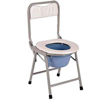 ZBYXZIGJ Folding Steel Commode Chair with Removable Pail Applicable to The Elderly, Pregnant Women, Etc.
