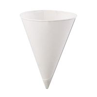 Konie "Rolled-Rim Paper Cone Cups, 4.5oz, White, 200/Bag, 25 Bags/Carton" 25 packs of 200 cups each Unit of measure: CT, Manufacturer Part Number: KCI 4.5KR