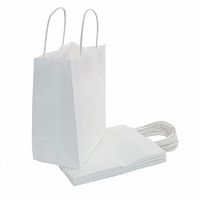 White Kraft Gift Bags Bulk with Handles (8"x4.75"x10"), Perfect Solution for Baby Shower, Kids Birthday Party Favors(Treats, Goodies & Candy), Boys and Girls Gifts, Shopping (400)