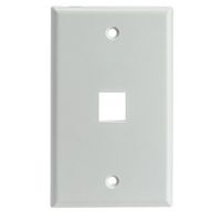 ACL Keystone 1 Port Single Gang Wall Plate, White, 4 Pack