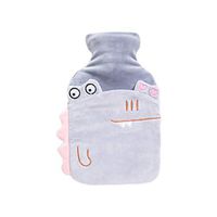 Milisten Hot Water Bottle Rubber Hot Cold Water Bottle Bag with Cartoon Hippo Plush Soft Cover