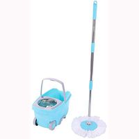 FSGHJJKN Easy Wring Microfiber Spin Mop & Bucket Floor Cleaning System - 360° Rotation