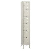 Hallowell U1228-6PT Premium Locker, 12" Width x 12" Depth x 78" Height, 6-Tier, 1-Wide, Knock-Down, 729 Parchment