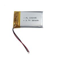 10ea 380mAH 3.7V 6X20X35mm Electronics Rechargeable LiPO Battery with PCM 602035 Lithium Battery