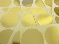 Minilabel Mini Sticker Pack, 50mm Serrated Edge , Shiny , Certificate Wafer Company Seal Labels , Stickers For Embossing , Legal & Awards