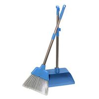 WEIFAN CAI - Long Handle Cleaning Broom and Dustpan Set Indoor and Outdoor Telescopic Handle Detachable Plastic Folding Design Pet Hair Removal