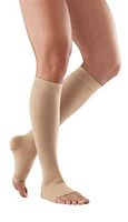 Futuro Therapeutic Knee Length Stockings for Men/Women, Firm Compression, Open Toe, Small, Beige