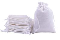 Sansam 25pcs 13.0x17.0cm/5.2''x6.8'' White Color Drawstring and Lining Burlap Bags,Hemp/Hessian Bags, Jewelry Pouches, Wedding Favors, Jewelry Packing, Gift Bags