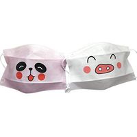Dinfoger 1Pc Disposable Lovely Cartoon Funny Animal Mouth Mask Cute Pig Panda Cat 3 Layer Non-Woven Fabric Medical Anti-dust Mouth-Muffle Random Style with Random Color