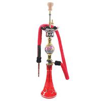 BuBu-Fu Hookah Set Oversized 1 Hose Hookah Complete Set Zinc Alloy Tobacco Rod Stainless Steel Durable Shisha Hookah Set Easy to Clean Not Dumping Arab Hookah Set,Red