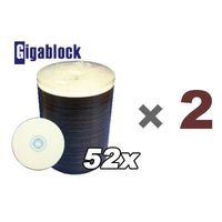 200pcs Gigablock CD-R 52x 700MB 80Min White Inkjet Hub printable top
