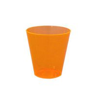 Party Essentials N25055 Brights Plastic Shot Glass, 2 oz. Capacity, Neon Orange (20 Packs of 50)