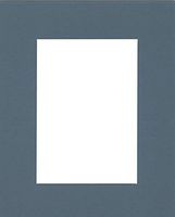 Pack of (2) 16x20 Acid Free White Core Picture Mats Cut for 11x14 Pictures in Slate Blue