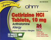 Cetirizine Hci Antihistamine 10 mg 30 Tabs