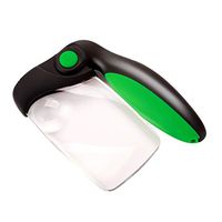 ZFDJ Magnifying Glass Folding Handle, 1 Large Bright LED Magnifier, 10X Rectangular Handheld Reading Magnifying Glass for Seniors, Low Vision, Macular Degeneration