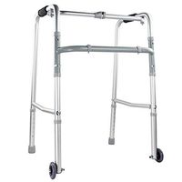 LTLHXM Walking Frame (Wheeled) Adjustable Height Walker Folding Aluminium Mobility Aid Helps with Walking Independently Elderly Parents Grandparents Disabled Injured