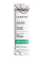 Landish Nutrient-Dense Functional Protein Bar Boosted With Cricket Powder - Mint Chocolate - 50 Grams - Box of 12 - Gluten Free - Dairy Free - Peanut Free - Nut-Free - Non-GMO - Build Strength