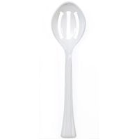Lillian Plastic Slotted Salad Serving Spoon, 1 Unit, Pearl
