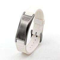 POWER IONICS Mens Womens 3000ions Titanium Magnetic Bracelet Healthy Lover Gifts/002S (Silver/White)