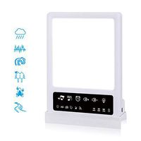 OWIKAR Light Therapy Lamp & White Noise Machine, UV Free 10000 Lux Full Spectrum LED Light, Personal Energy Light with 3 Adjustable Brightness & 6 Soothing Nature Sounds for Home, Office, Travel