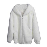 Ros1ock Women's Sweaters Winter Warm Thick Coat Solid Color Wool Jacket Cardigan Loose Coat White