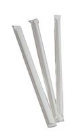 Perfectware 7.75' Jumbo Wrapped Clear Plastic Straws-500ct, Clear Wrapped Drinking Straws, 7.75 inches (Pack of 500)