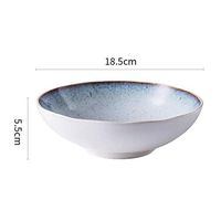 AXZHYX Bowl Japanese Style Gradient Ceramic Bowl Ramen Soup Bowl Creative Round Fruit Salad Bowl Retro Tableware Dessert Bowls Hotel Tableware Home Noodles Boiled Fish Soup Bowl