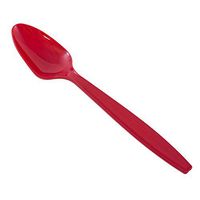 JAM PAPER Big Party Pack of Premium Plastic Spoons - Red - 100 Disposable Spoons/Box