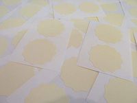 Minilabel 41mm Wavy Edge , Certificate Wafer Company Seal Labels , Stickers For Embossing , Awards & Rewards Ivory