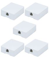 FYL 5x 1 port 6P4C RJ12 Phone/Telephone Line Cable Wall Surface Mount Box Adhesive
