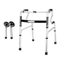 Non-Slip Design Walker, Crutches Elderly Assisted Walker, 4-Foot Walker, Foldable Walker, Suitable for Disabled, Rehabilitation Staff