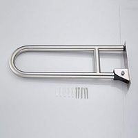 Limaomao Toilet Safety Rails Toilet Grab Bars Flip-Up Bathroom Grab Bar Stainless Steel Safety Handrail Support U-Shaped Shower Assist Suitable for Special People (Color : Silver, Size : 60x26cm)