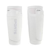 AiLike Nylon Pocket Shin Guard Sleeves Calf Compression Socks for Soccer Football Sports (White, Teens)