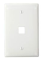 Leviton 41091-1WN QuickPort Midsize Wallplate, Single Gang, 1-Port, White