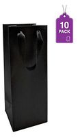 Large Wine Bag, Black 10 pack. For Wine Bottles, Boxes of Wine, Whisky/Spirits, Reusable Bag, Laminated for Extra Strength.