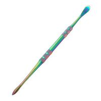 SZBS 2pcs Multicolor and Gold Wax Concentrate Carving Tool Pipe Poker Stainless Steel with Silicone Tip Covers 4.75 Inch (Multicolor)