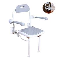 Bearing Capacity 250kg Bathroom Folding Seat Shower Seat with Non-Slip Texture Shower Seat with Arms Aviation Plastic Panel for The Elderly Pregnant Women