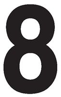 Labelmaster NUMBER8W"Number 8" Labels, 3 1/2", White Vinyl (Pack of 50)