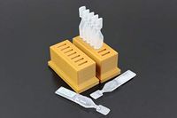 Eye Drops Vial Holder for Single-use Disposable Eye Drops & Storage, Holds 14 Single-Use Disposable vials (7 per Holder) - Two (2) Pack - Znet3D (Gold)