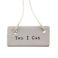 MY SWANKY HOME Yes I Can Ceramic Tag Label Set 6 | Sign Gift Courage Reusable